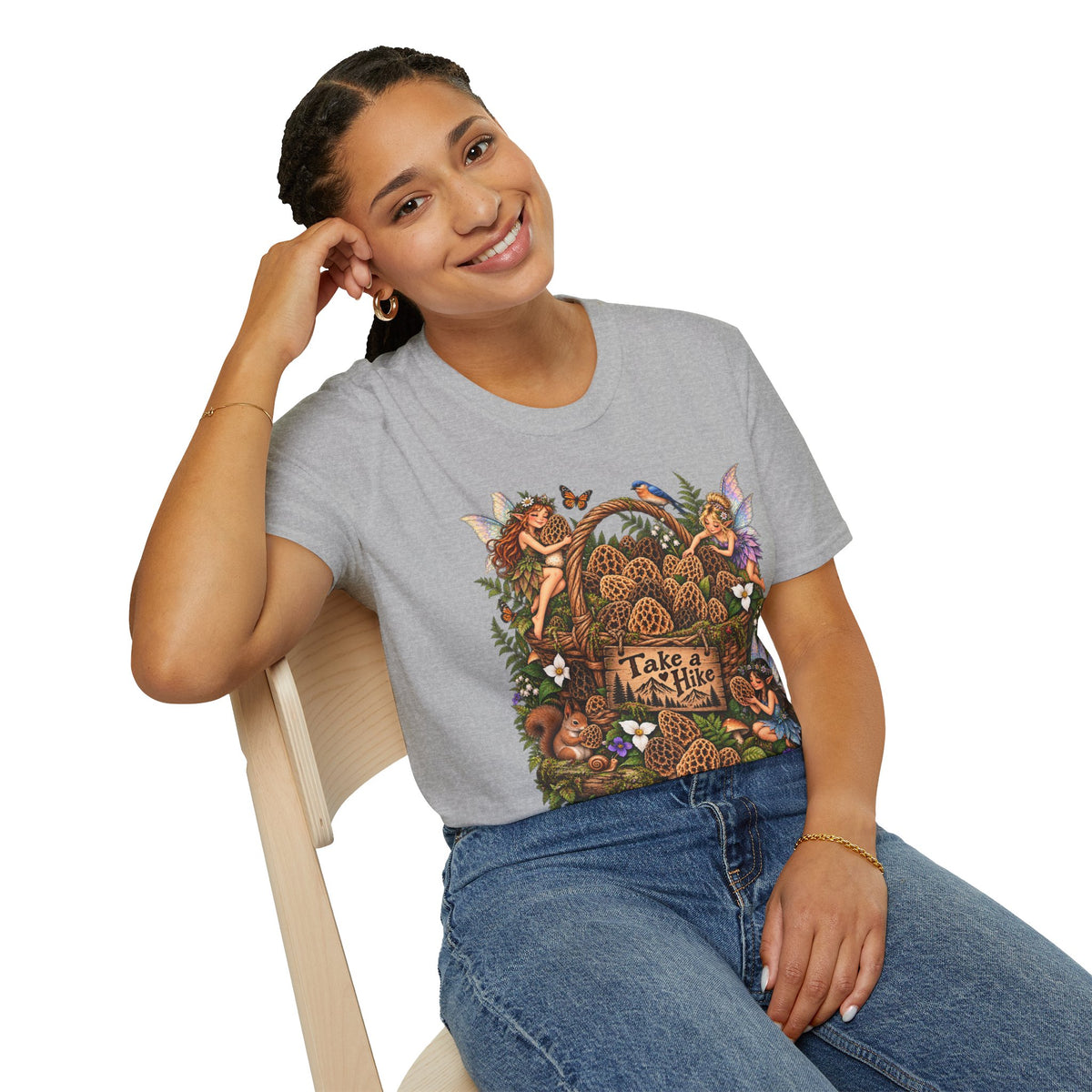 Woodland Creatures T-Shirt Foraging Nature Graphic Tee Unisex Softstyle T-Shirt
