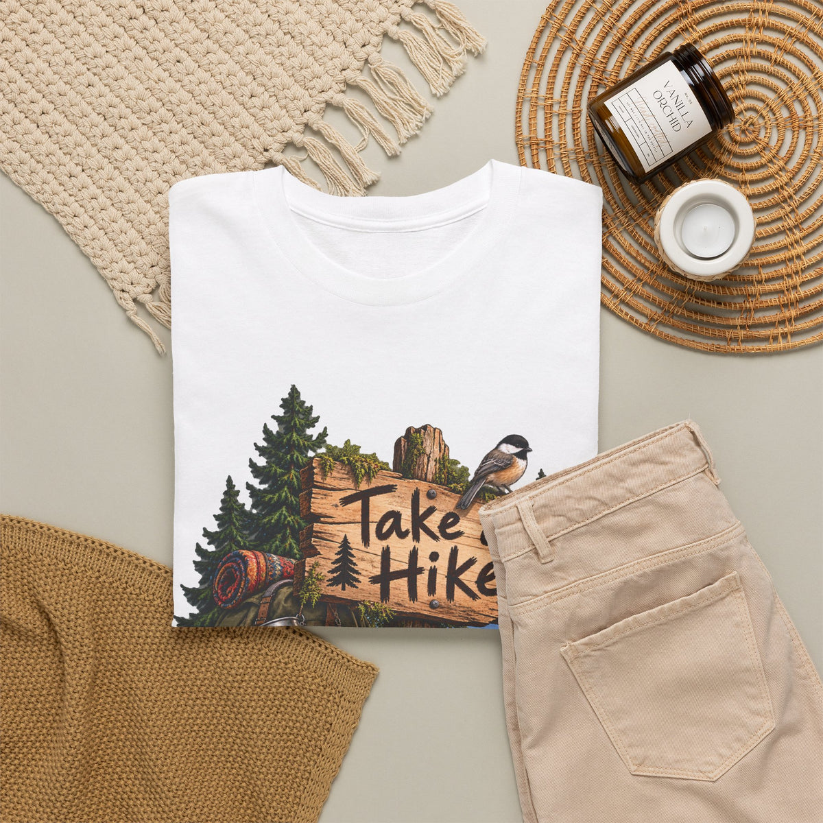 Take a Hike T-Shirt Boots and Morel Mushrooms
