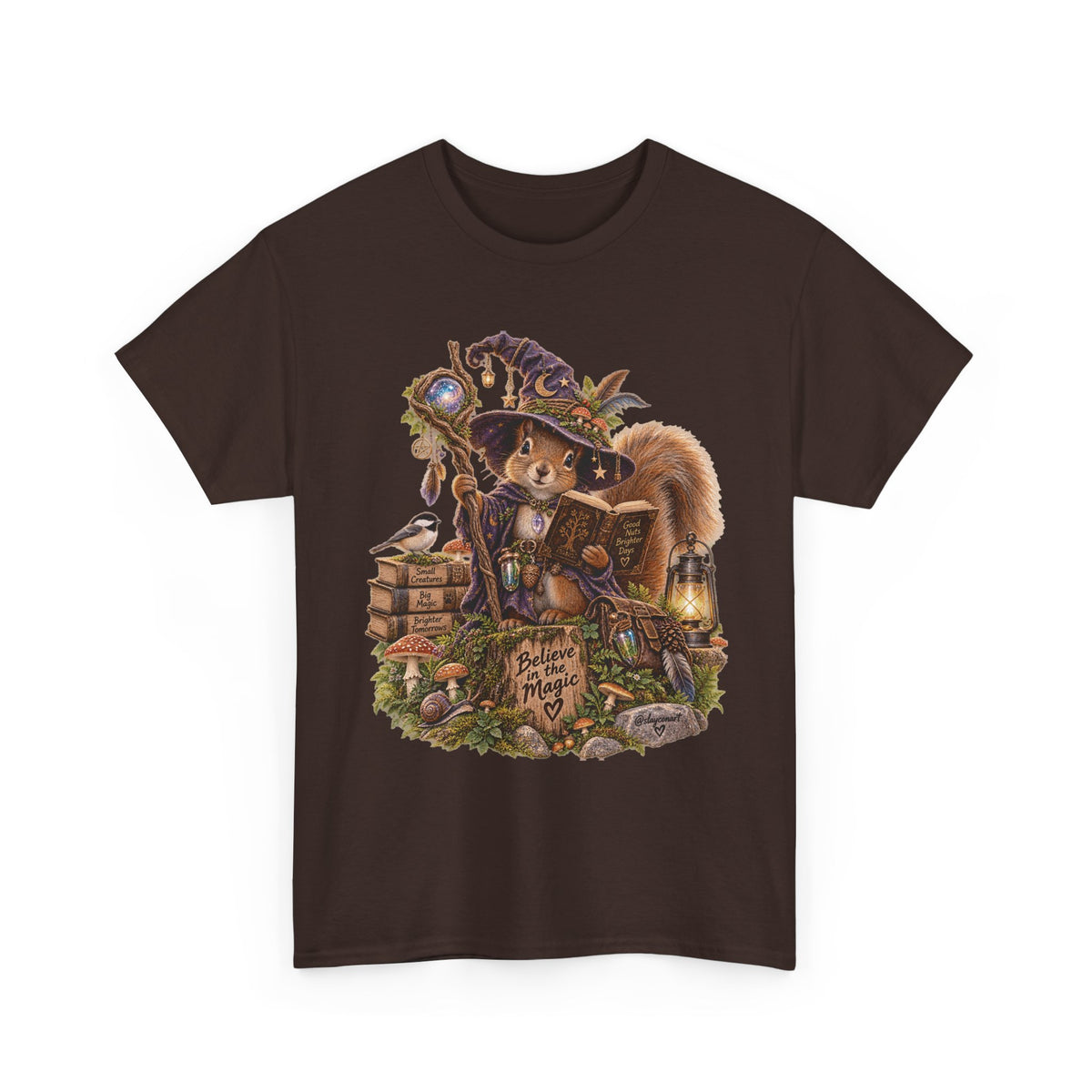 Squirrel Wizard T‑Shirt — Cute Fantasy Magic Forest Tee