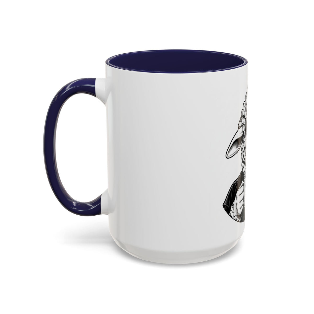 Wake Up Sheeple Coffee Mug — Black-Accent Ceramic Mug with Sheep Illustration