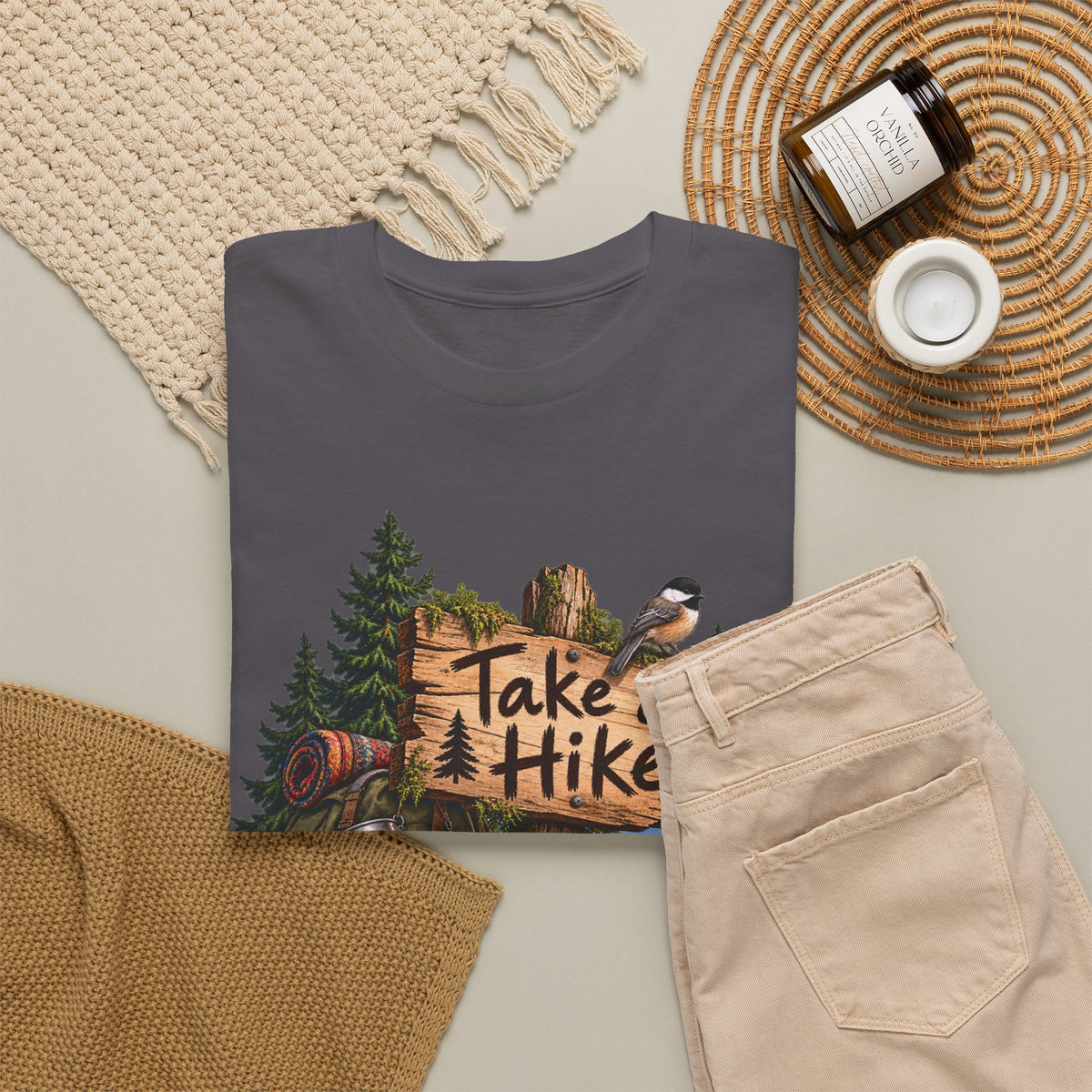 Take a Hike T-Shirt Boots and Morel Mushrooms