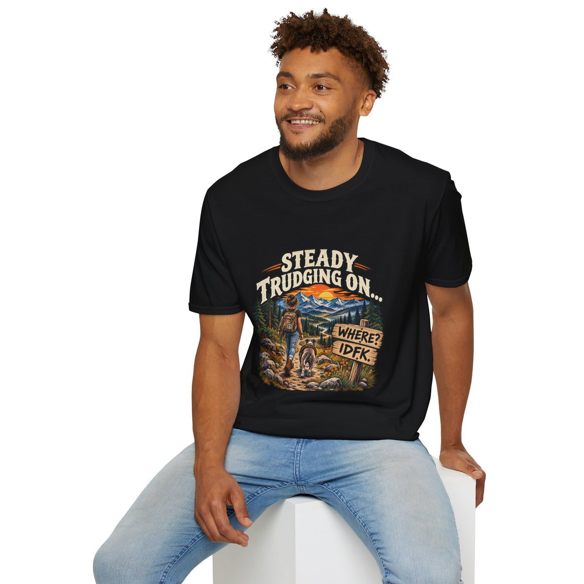 Steady Trudging On Young Lady Hiking T-Shirt