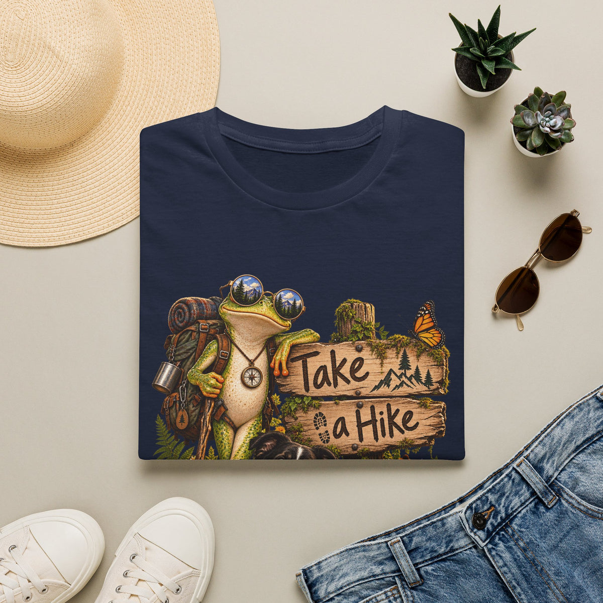 Take a Hike T-Shirt — Outdoorsy Hiking Tee with Dog and Nature Graphic