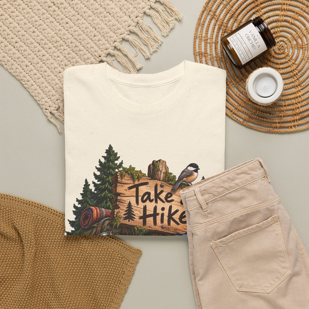 Take a Hike T-Shirt Boots and Morel Mushrooms