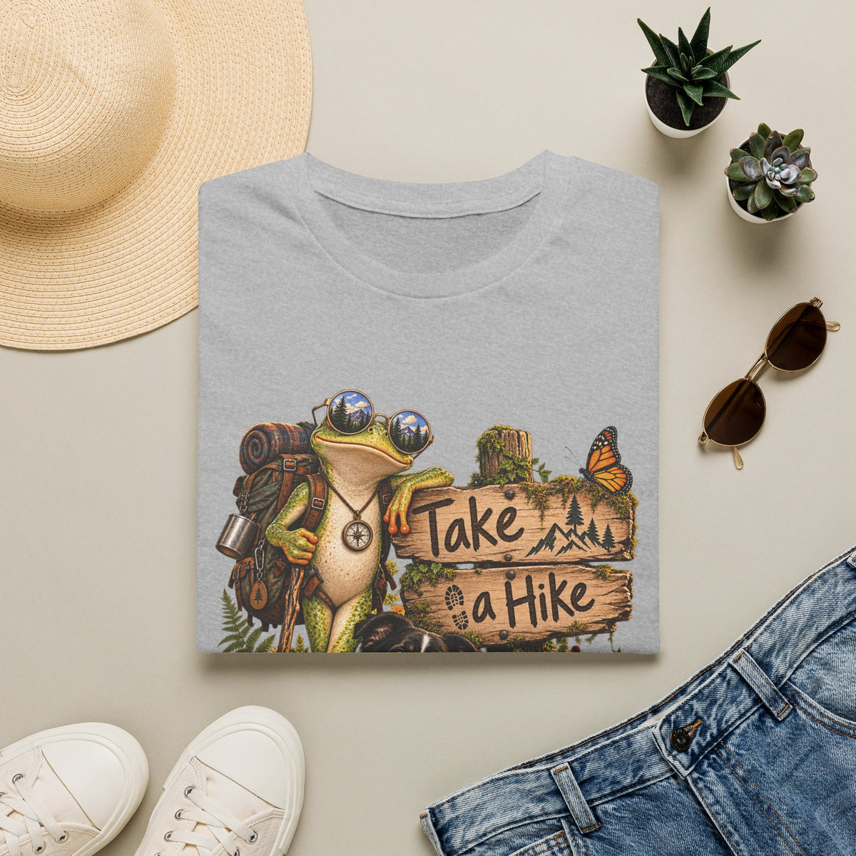 Take a Hike T-Shirt — Outdoorsy Hiking Tee with Dog and Nature Graphic