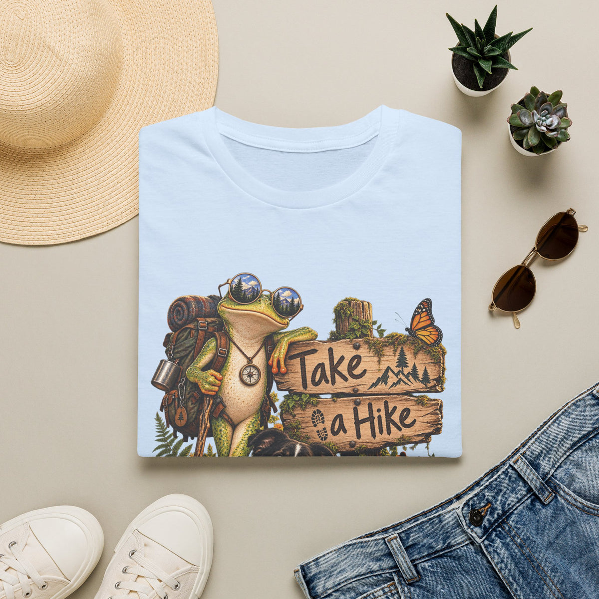 Take a Hike T-Shirt — Outdoorsy Hiking Tee with Dog and Nature Graphic
