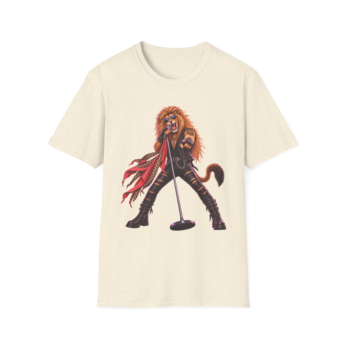 Lead Singer Lion Retro 80s Big Cat Rock Band Graphic Tee