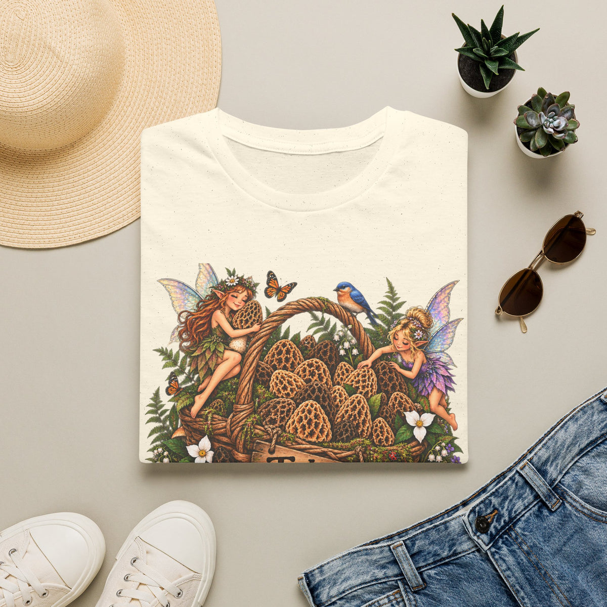 Woodland Creatures T-Shirt Foraging Nature Graphic Tee Unisex Softstyle T-Shirt