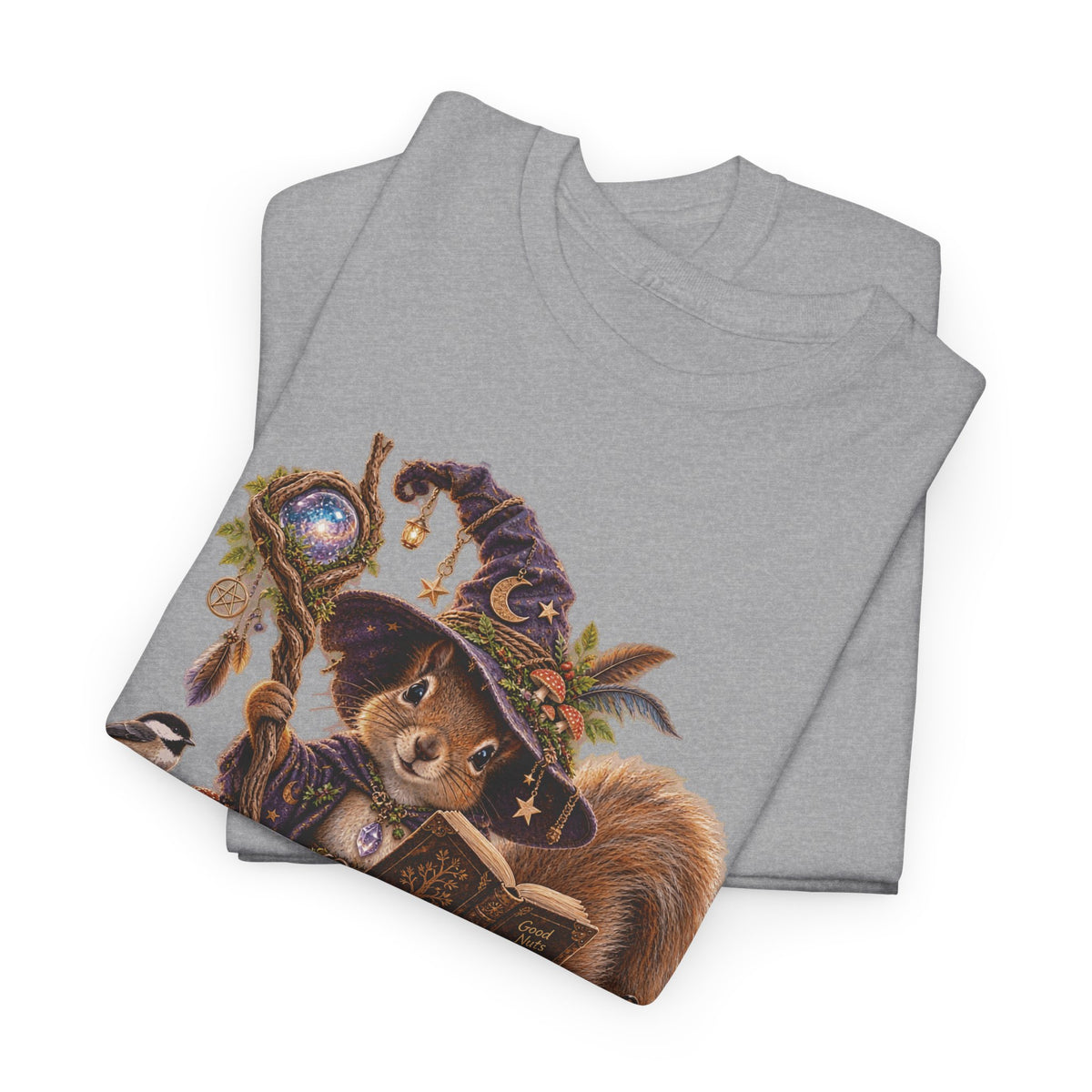Squirrel Wizard T‑Shirt — Cute Fantasy Magic Forest Tee