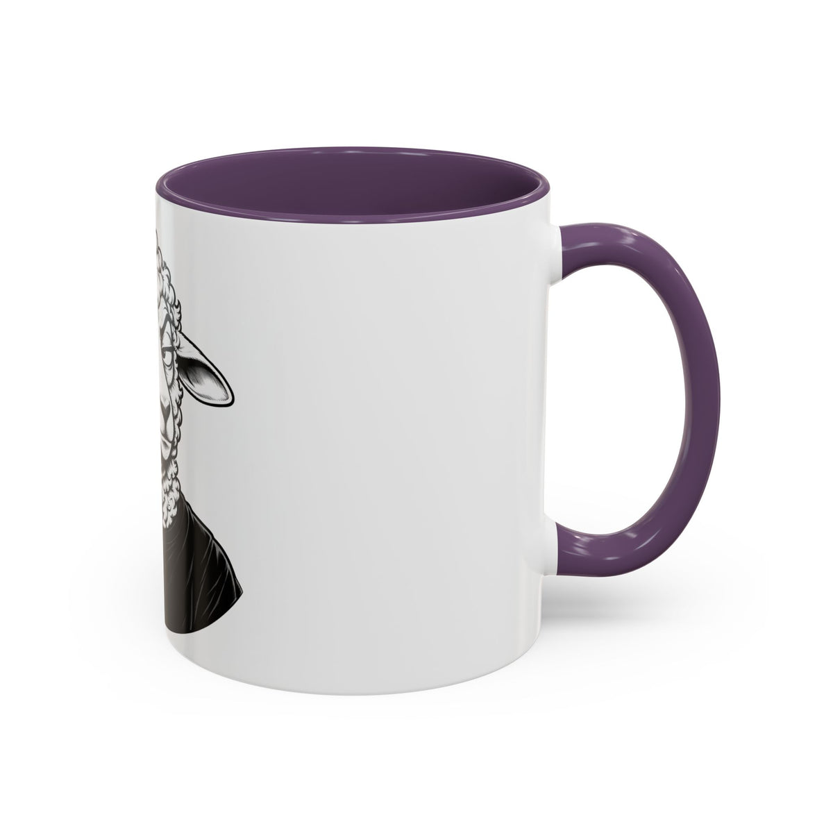 Wake Up Sheeple Coffee Mug — Black-Accent Ceramic Mug with Sheep Illustration