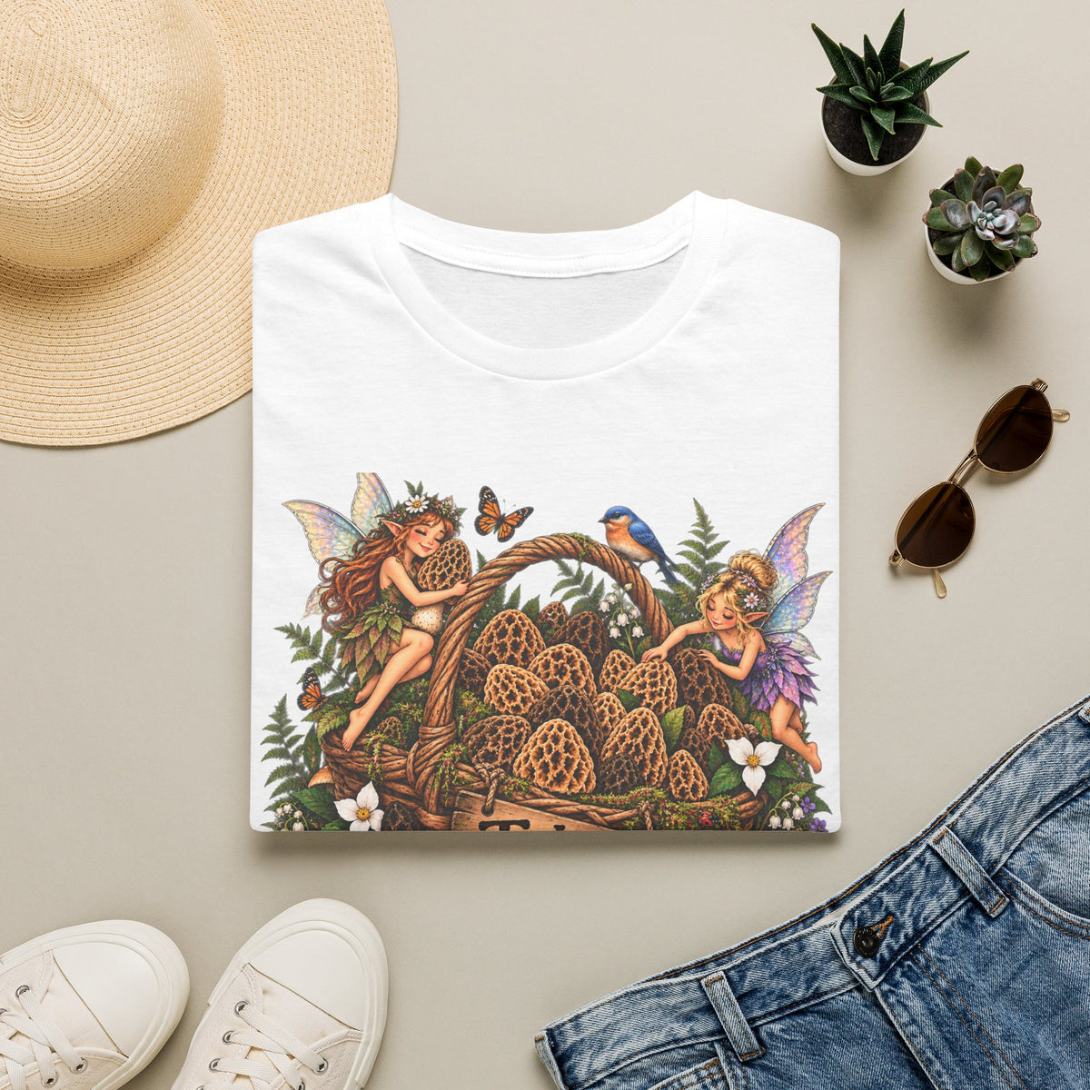 Woodland Creatures T-Shirt Foraging Nature Graphic Tee Unisex Softstyle T-Shirt